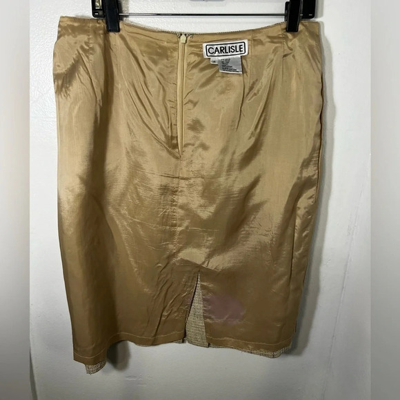 Carlisle,14, Vintage tweed,silk linen blend midi pencil skirt rear hook eyes zip - Picture 4 of 6